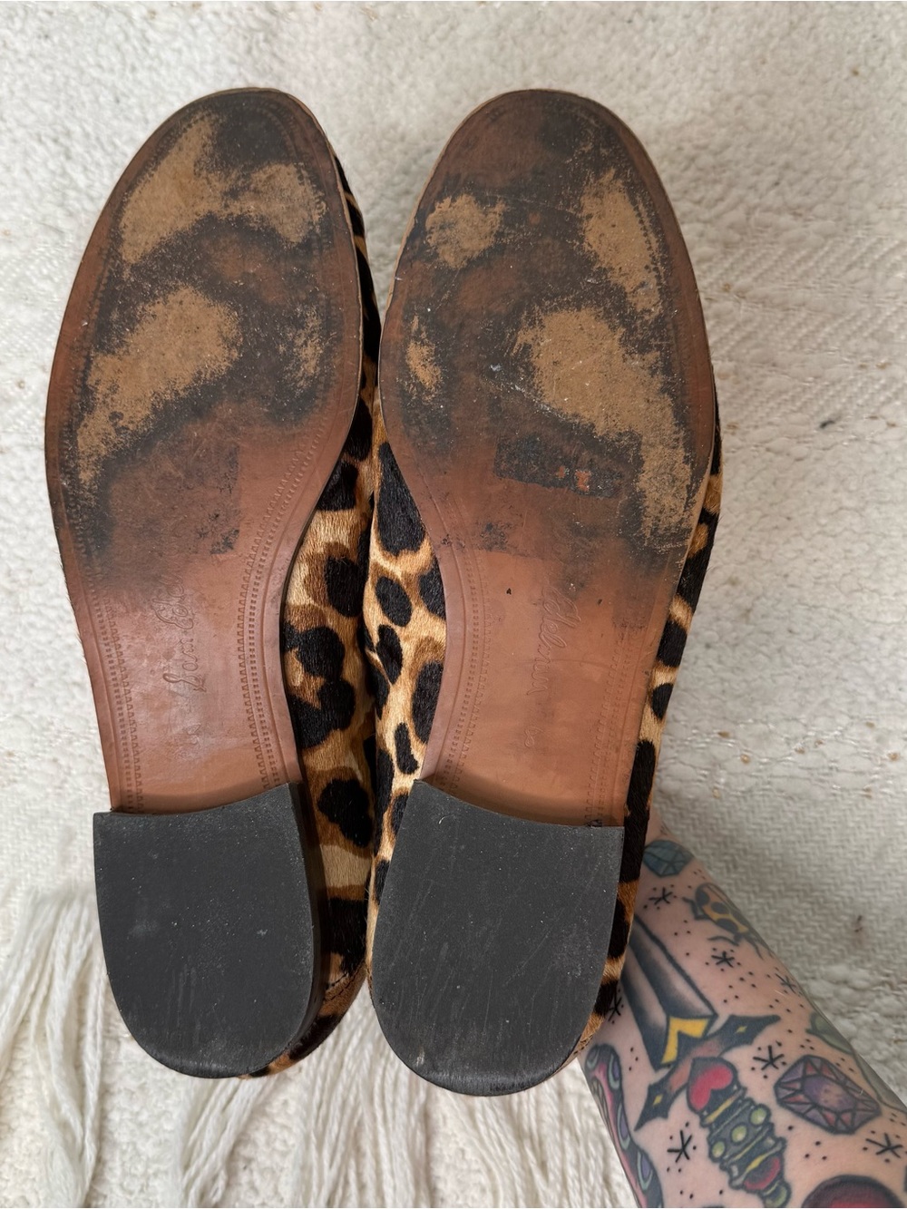 Sam Edelman beige/brown/black calf hair loafers size 8 - Picture 7 of 8